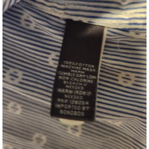 Bonobos Shirt Blue Polka Dot Slim Fit Button Down Dress Shirt Mens Size Medium - Picture 7 of 10
